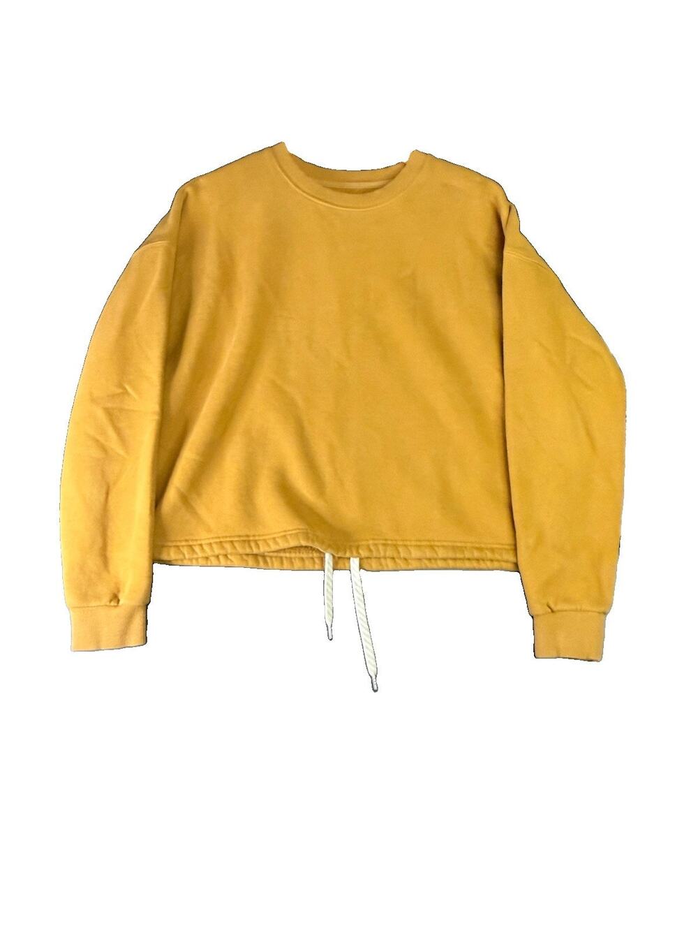 Vuori Restore Crew Women’s XL Mustard Cropped Oversized Drawstring Sweatshirt